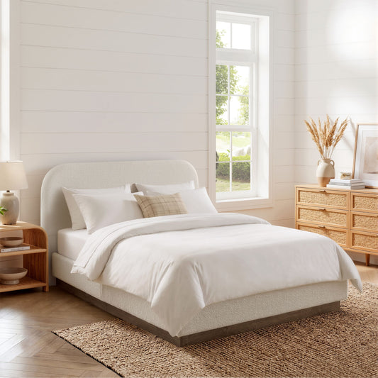 Linton - Upholstered Platform Bed With Curved Headboard