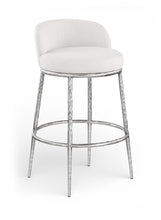 Load image into Gallery viewer, Ferro - Performance Fabric Upholstered Bar Stool - Antique Silver
