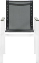 Load image into Gallery viewer, Nizuc - Outdoor Patio Dining Arm Chair With White Frame And Gray Arms (Set of 2)