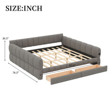Load image into Gallery viewer, Upholstered Platform Bed With USB Charging And 2 Storage Drawers