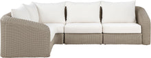 Load image into Gallery viewer, Seacrest - Olefin Water Resistant Fabric And Wicker 4 Piece Outdoor Patio Modular Sectional