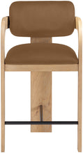Load image into Gallery viewer, Cedra - Velvet Performance Fabric Upholstered Counter Stool - Natural Frame