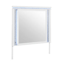 Load image into Gallery viewer, Adalid - Square Shaped Mirror With LED Lighting And Glittered Detailing - White