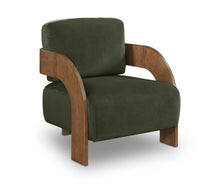 Load image into Gallery viewer, Cedra - Velvet Performance Fabric Upholstered Accent Chair - Brown Frame