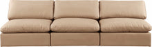 Load image into Gallery viewer, Comfy - Faux Leather Modular Armless Sofa 3 Pieces - Tan