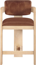 Load image into Gallery viewer, Sacha - Velvet Stool With Natural Base