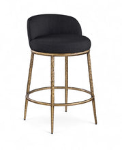 Load image into Gallery viewer, Ferro - Upholstered Counter Stool With Brushed Gold Base