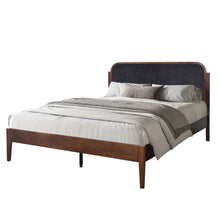 Load image into Gallery viewer, Hawthorne - 5/0 Queen Platform Bed With Chair arcoal Upholstered Headboard - Brown