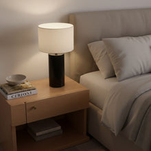 Load image into Gallery viewer, Aura - Table Lamp With On / Off Switch Block Base - Black / White