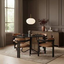 Load image into Gallery viewer, Aurum - Vegan Leather Upholstered Dining Chair With Graphite Black Base (Set of 2)