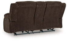Load image into Gallery viewer, Free Wake - Double Relcining Power Loveseat With Console - Chocolate