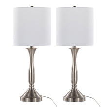 Load image into Gallery viewer, Sawyer - Contemporary Table Lamp (Set of 2) Built In USB Port - Nickel / White