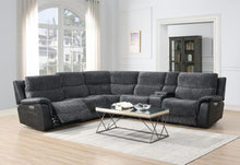 Load image into Gallery viewer, U17 - 6 Piece Power Reclining Sectional With Power Headrest - Dark Gray