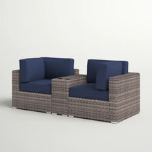 Load image into Gallery viewer, Outdoor Seating Group With Cushions 2 Person - Gray