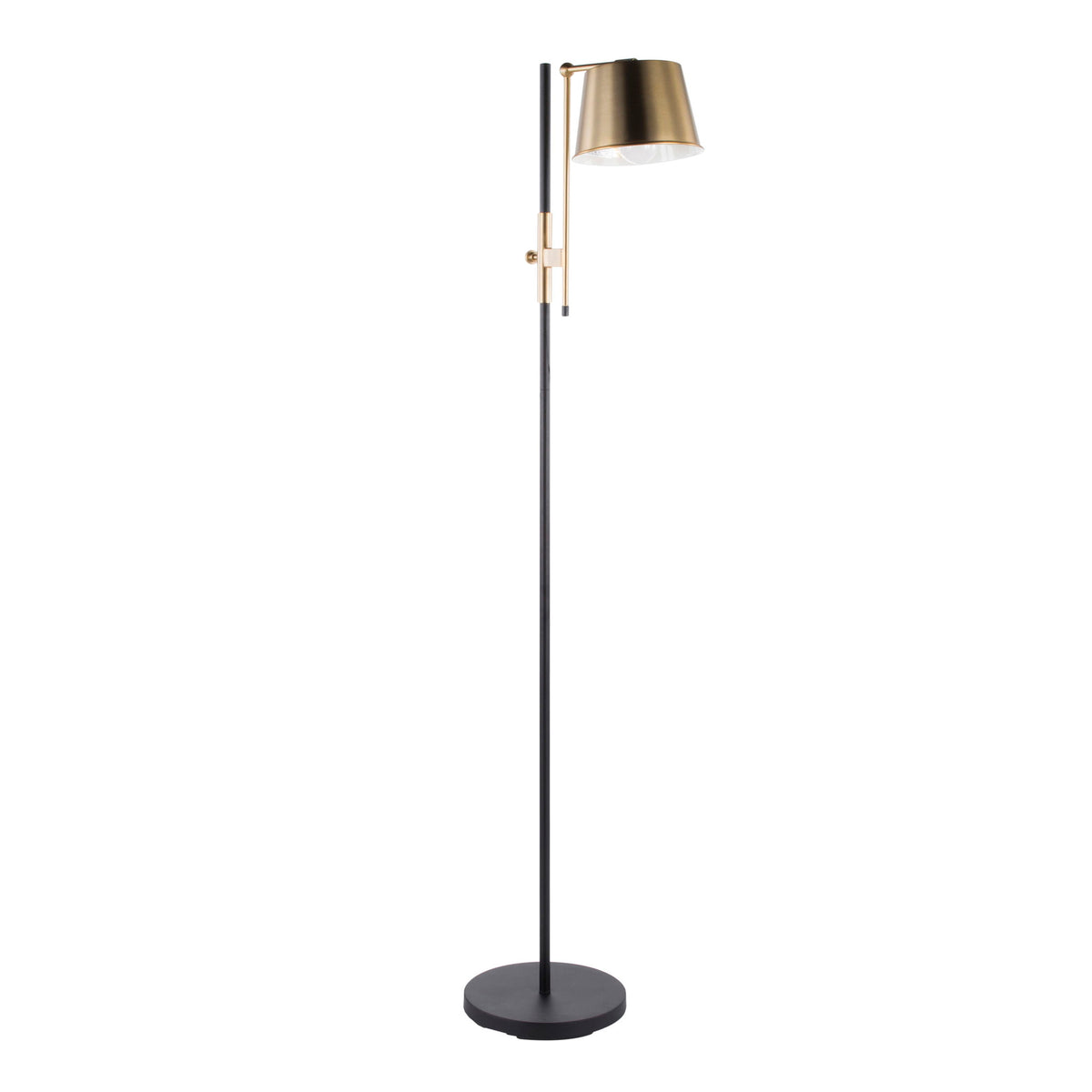 Metric - Industrial Floor Lamp - Black / Antique Brass - Ego Home Furniture