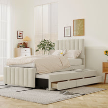 Load image into Gallery viewer, Upholstered Design Platform Bed With Trundle