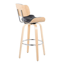 Load image into Gallery viewer, Lombardi - Mid Century Modern Fixed Height Barstool With Swivel With Round Footrest (Set of 2)