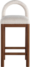 Load image into Gallery viewer, Conrad - Linen Counter Stool With Brown Legs