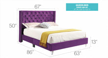 Load image into Gallery viewer, Upholstered Nailhead Trim Chic Bed
