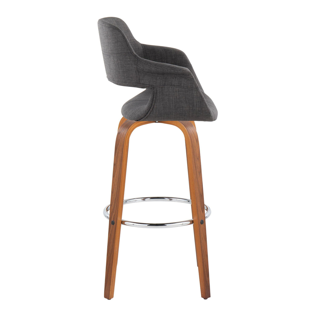 Vintage Flair - Mid Century Modern Fixed Height Barstool With Swivel & Round Footrest (Set of 2) - Ego Home Furniture