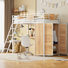 Load image into Gallery viewer, Loft Bed With L Shape Desk And Wardrobe