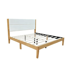 Load image into Gallery viewer, Platform Bed Frame With Upholstered Headboard, Slat Support