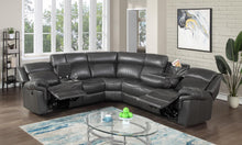 Load image into Gallery viewer, U21 - 3 Piece Power Reclining Sectional With Screen - Black