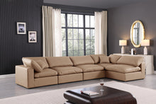 Load image into Gallery viewer, Comfy - 5 Piece Faux Leather Modular Sectional - Tan
