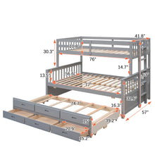 Load image into Gallery viewer, Bunk Bed With Twin Size Trundle And Drawers