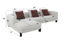 Load image into Gallery viewer, Mardi - Tweed Sectional Sofa With 3 Pillows - Maroon / Beige