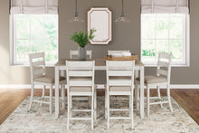 Load image into Gallery viewer, Skempton - Counter Height Dining Table and Bar Stools (Set of 7) - White / Light Brown