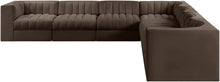Load image into Gallery viewer, Rummi - Symmetrical Velvet Performance Fabric Upholstered 7 Piece Modular Sectional (With 3 Corner Chairs)