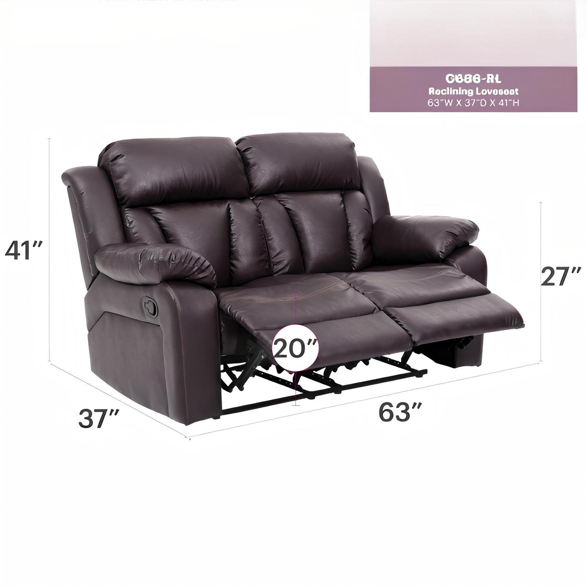 Daria - Reclining Loveseat For Relaxation - Dark Brown