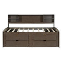 Load image into Gallery viewer, Daybed With 2 Bedside Cabinets, Upper Shelves And 4 Drawers