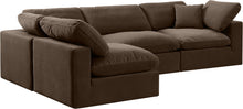 Load image into Gallery viewer, Comfy - 4 Piece Velvet Modular Armless Sectional