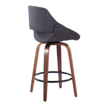 Load image into Gallery viewer, Fabrico - Mid Century Modern Fixed Height Counter Stool & Round Footrest (Set of 2)
