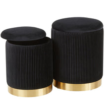 Load image into Gallery viewer, Marla - Contemporary Nesting Pleated Ottoman Set