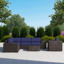 Load image into Gallery viewer, Wicker Seating Group Set With Table And Cushions