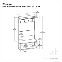 Load image into Gallery viewer, Westmont - Entryway Hall Tree Bench - Natural