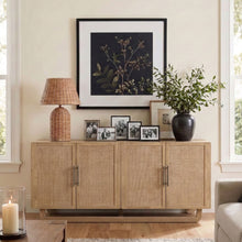 Load image into Gallery viewer, Sova - Solid Wood, Oak Veneer And Stainless Steel Sideboard/Buffet