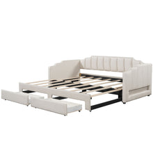 Load image into Gallery viewer, Extendable Daybed With LED Light And 2 Storage Drawers