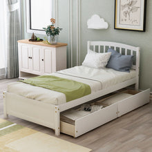 Load image into Gallery viewer, Platform Storage Bed Wood Bed Frame With Two Drawers And Headboard
