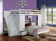 Load image into Gallery viewer, Freya - Twin Loft Bed With Storage (Not Including The Bottom Twin Bed) - White