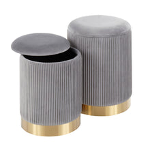 Load image into Gallery viewer, Marla - Contemporary Nesting Pleated Ottoman Set