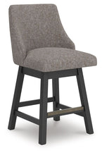 Load image into Gallery viewer, Neymorton - Upholstered Swivel Barstool (Set of 2) - Dark Grayish Brown