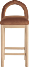 Load image into Gallery viewer, Conrad - Velvet Counter Stool With Natural Legs