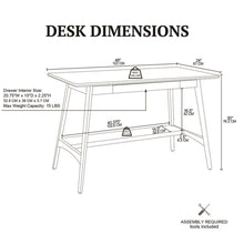 Load image into Gallery viewer, Parker - Desk With Storage Shelf - Off White / Pecan