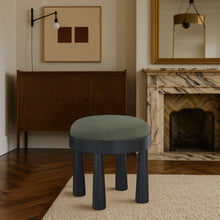 Load image into Gallery viewer, Larea - Linen Textured Fabric Ottoman - Black Base