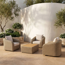 Load image into Gallery viewer, Seacrest - Teak Wood And Wicker Outdoor Patio Coffee Table