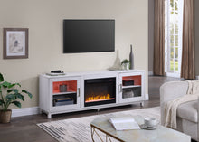 Load image into Gallery viewer, Summit - TV Stand Console With Fireplace - White Walnut Finish